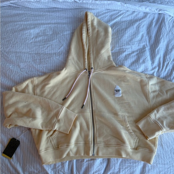 Dairy Boy Tops - BRAND NEW DAIRY BOY Butter Yellow Zip-Up Hoodie